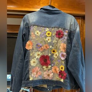 Taylor Swift Inspired Floral Backing Denim Jacket 2XL XXL - Gorgeous in person!